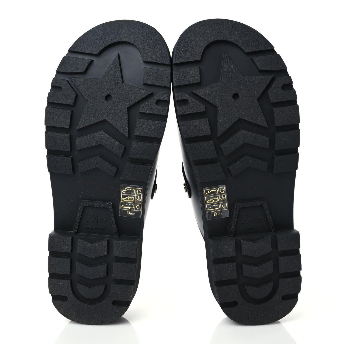 Calfskin Diorquake Buckled Lug Sole 15mm Clogs 36 Black