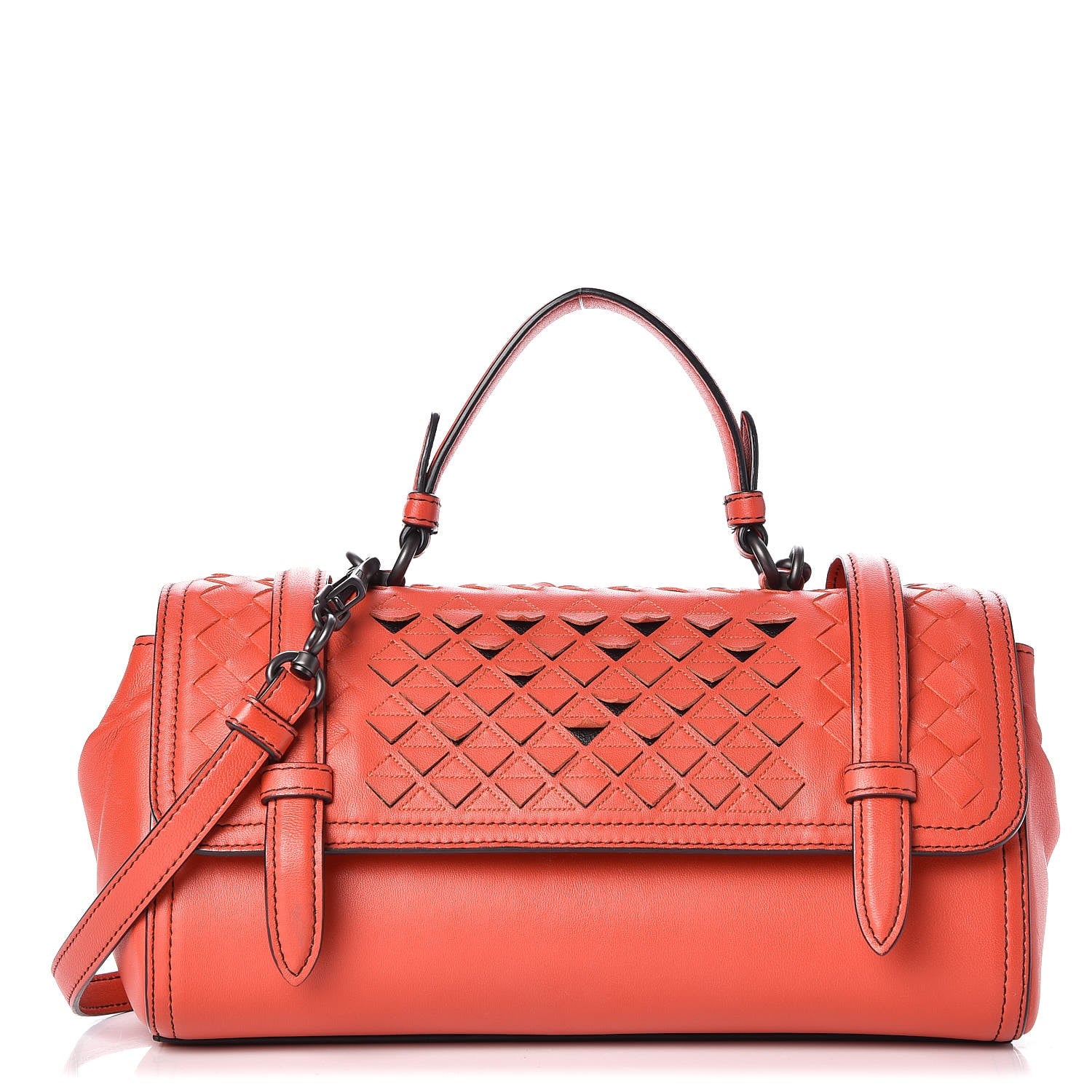 Bottega Veneta Nappa Intrecciato Scales Mini Top Handle Bag Geranium 1 of 6