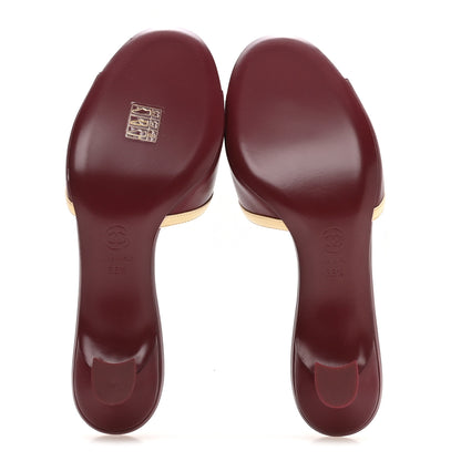Chanel Lambskin CC Cutout Mules 38.5 Burgundy Beige 6 of 9