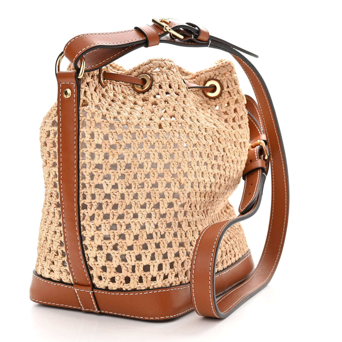 Raffia Calfskin Noe BB Natural Tan