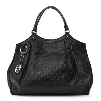 Gucci Guccissima Large Sukey Tote Black 1 of 10