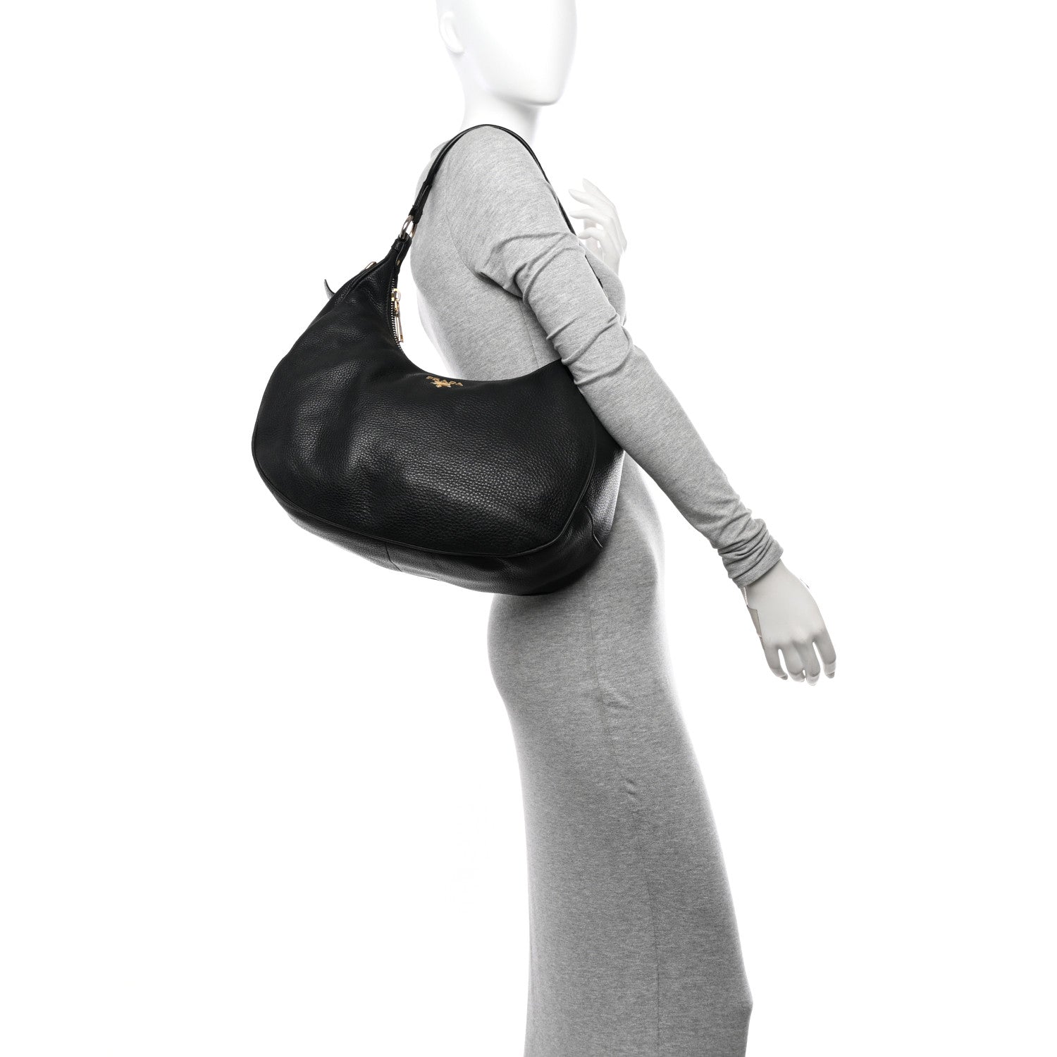 Prada Vitello Daino Hobo Black 2 of 11