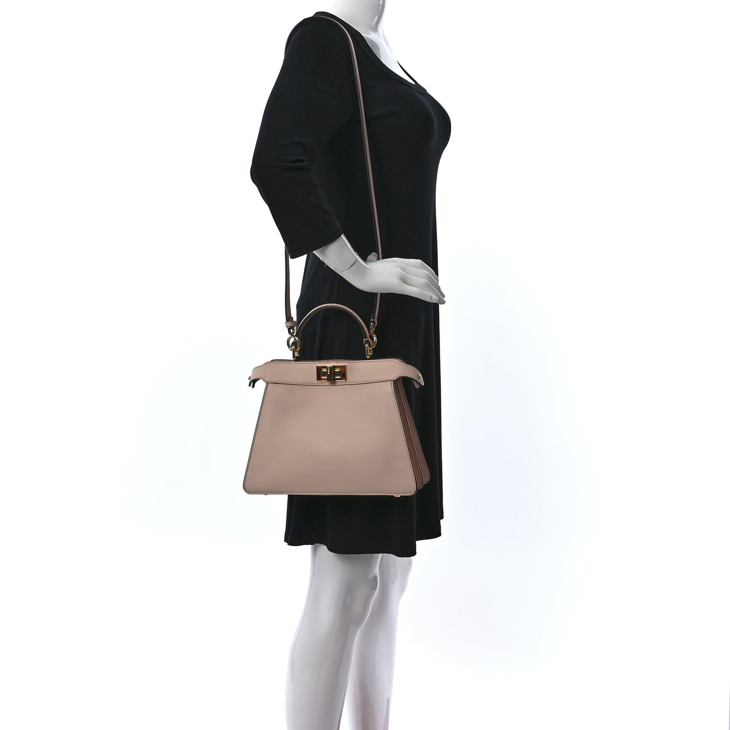 Vitello Seta Shiny Nappa Plexiglass Small Peekaboo I SEE U Satchel Light Rose