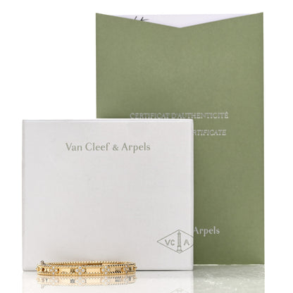 Van Cleef & Arpels 18K Yellow Gold Diamond Perlee Sweet Clovers Bracelet XS 6 of 6