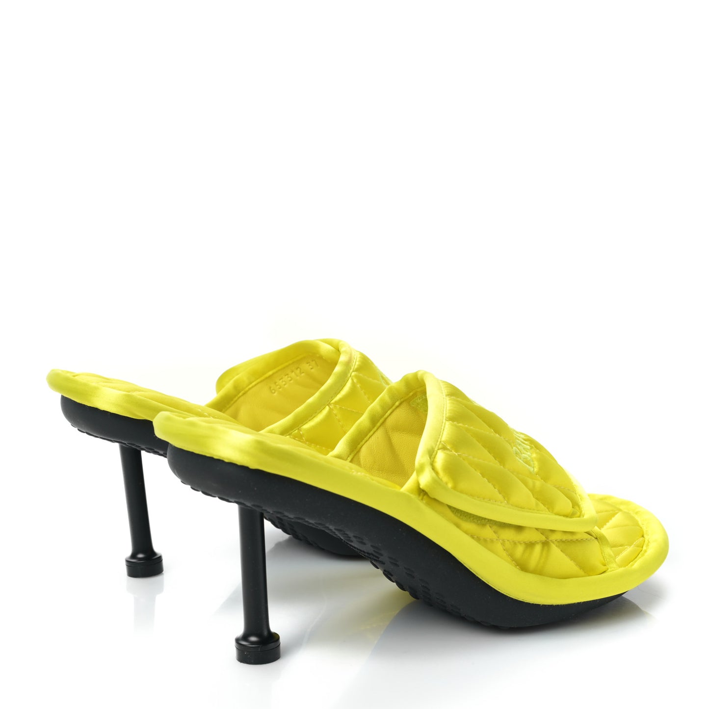 Satin Quilted Home 80mm Sandals 37 Lime