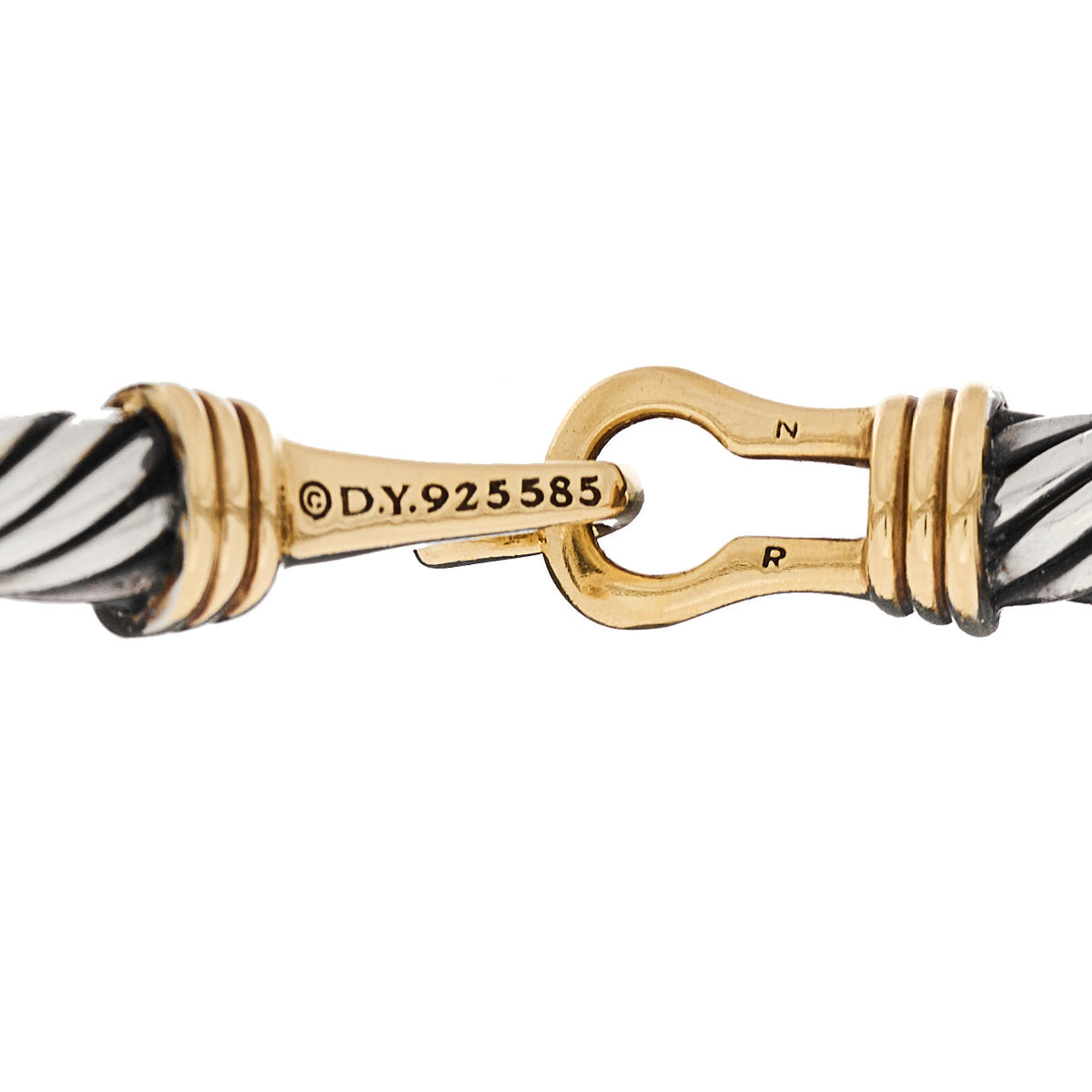 Sterling Silver 14K Yellow Gold 5mm Cable Buckle Bracelet
