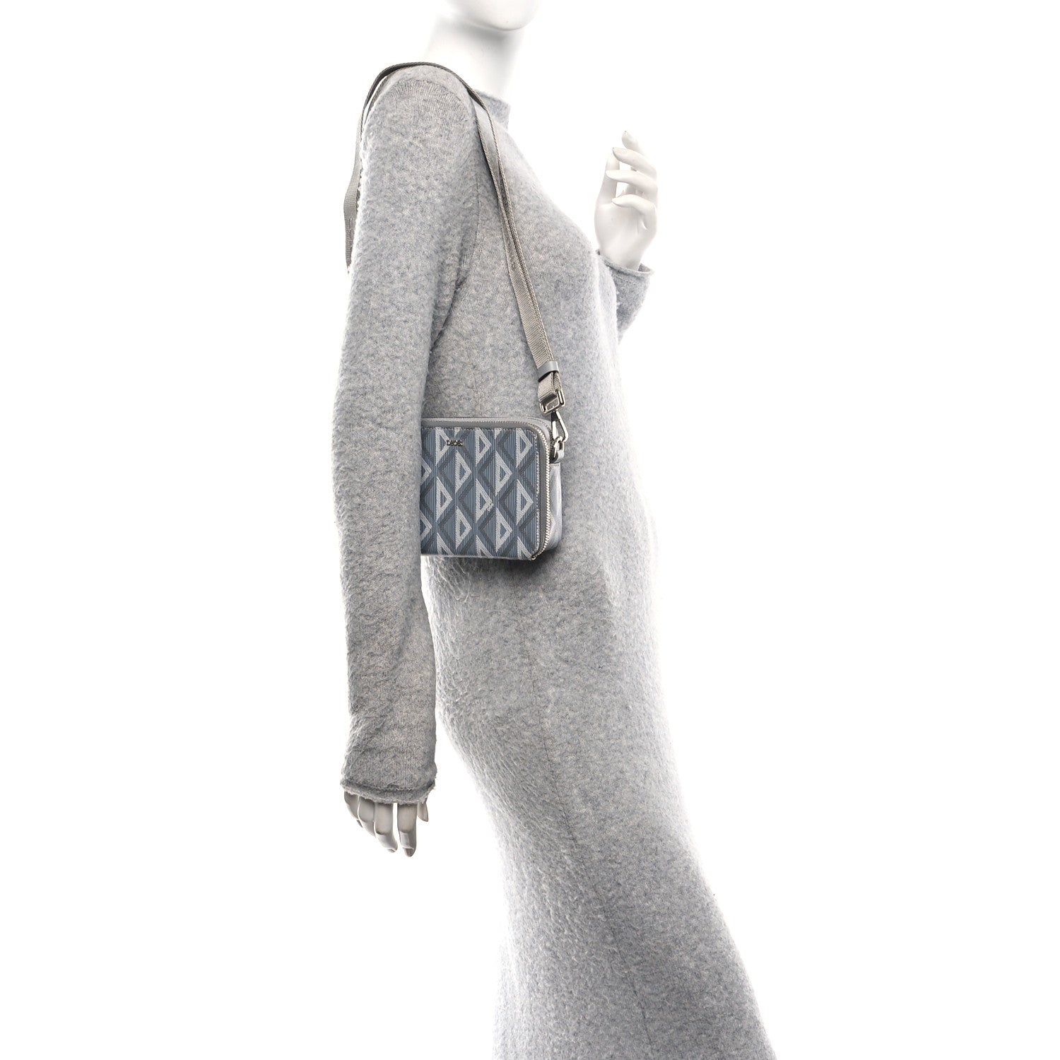 Christian Dior Coated Canvas CD Diamond Messenger Pouch Grey