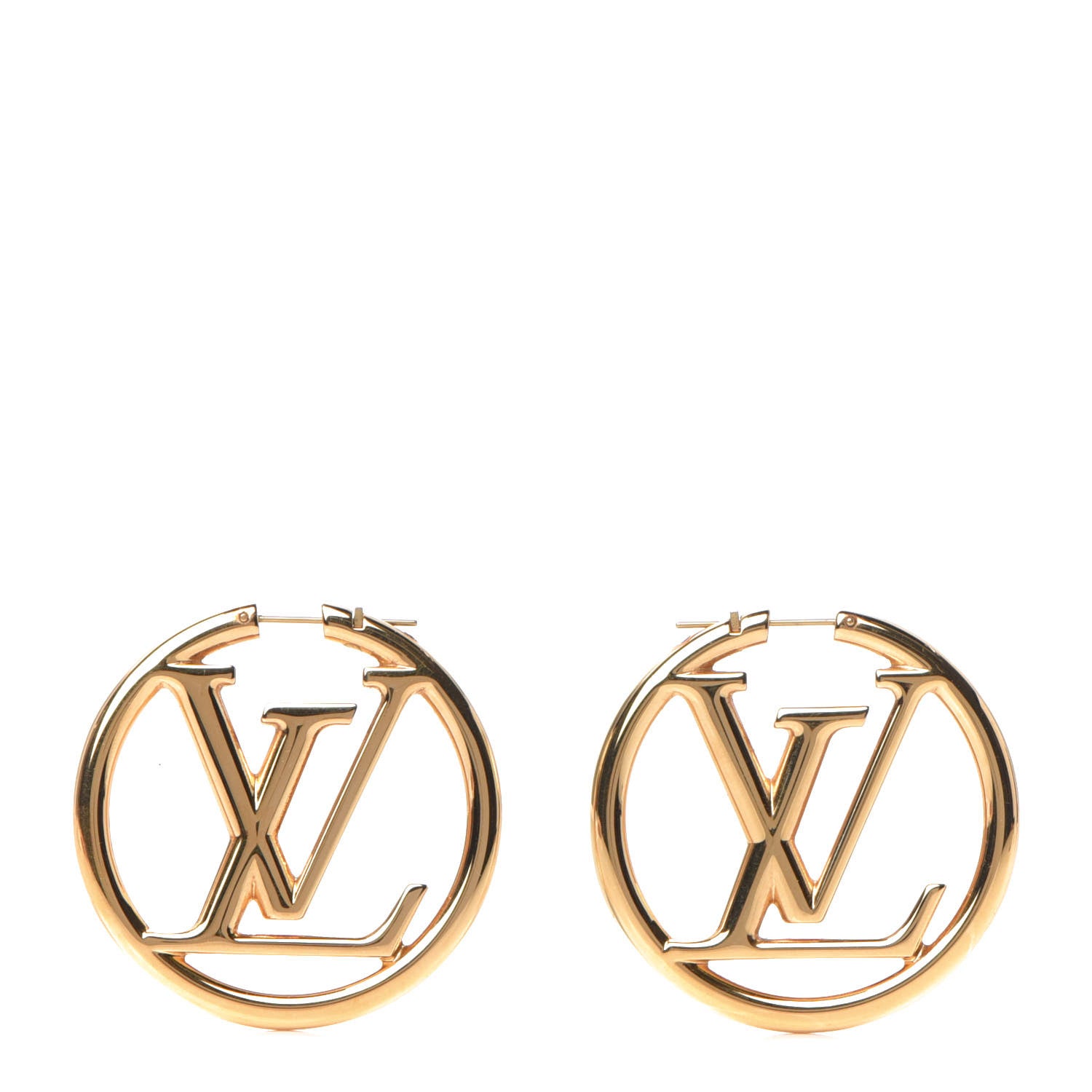 Louis Vuitton Metal Louise Hoop Earrings Gold 1 of 5