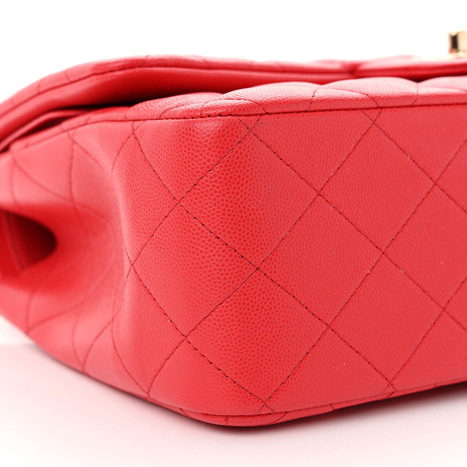 Chanel Caviar Quilted Jumbo Double Flap Red 9 of 11