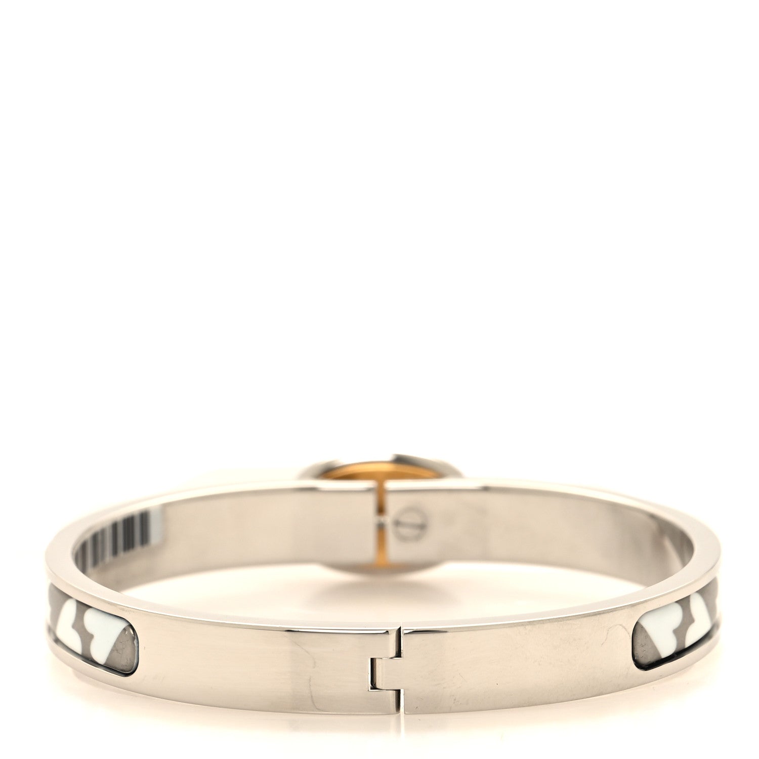 Hermes Enamel Mini Cartes A Jouer Clic Chaine D'Ancre Bracelet GM Platine White 3 of 4
