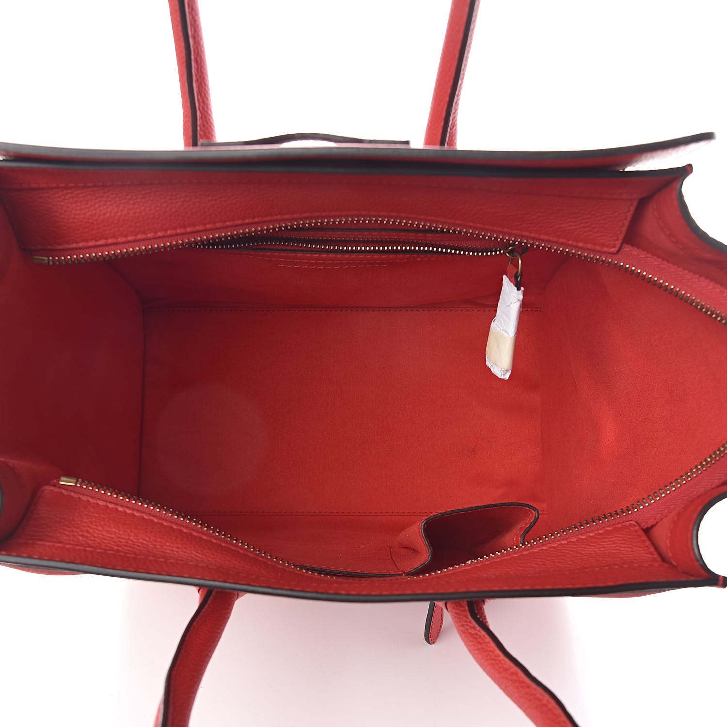 Celine Drummed Calfskin Mini Luggage Coquelicot 5 of 9