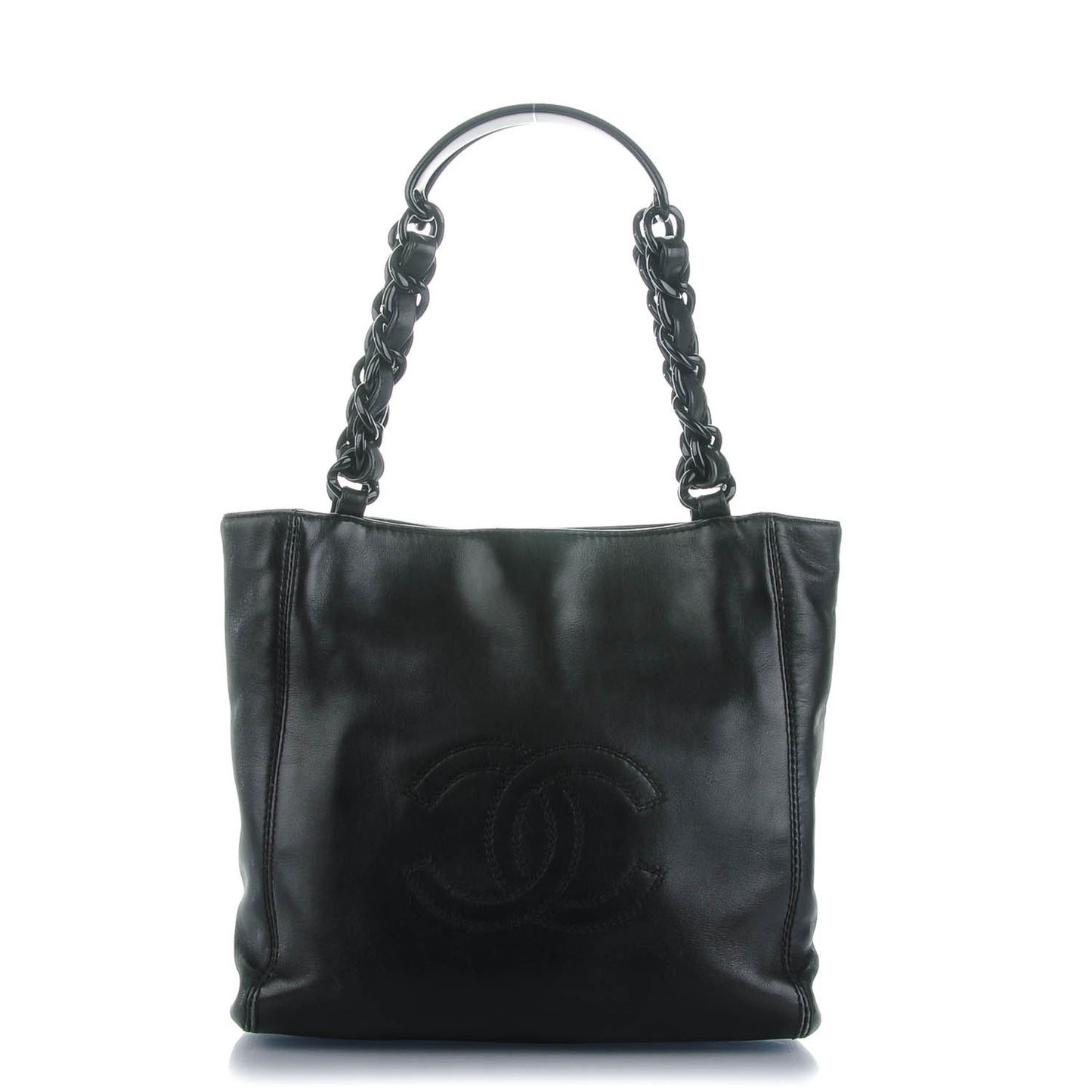 Lambskin Chain CC Small Tote Black