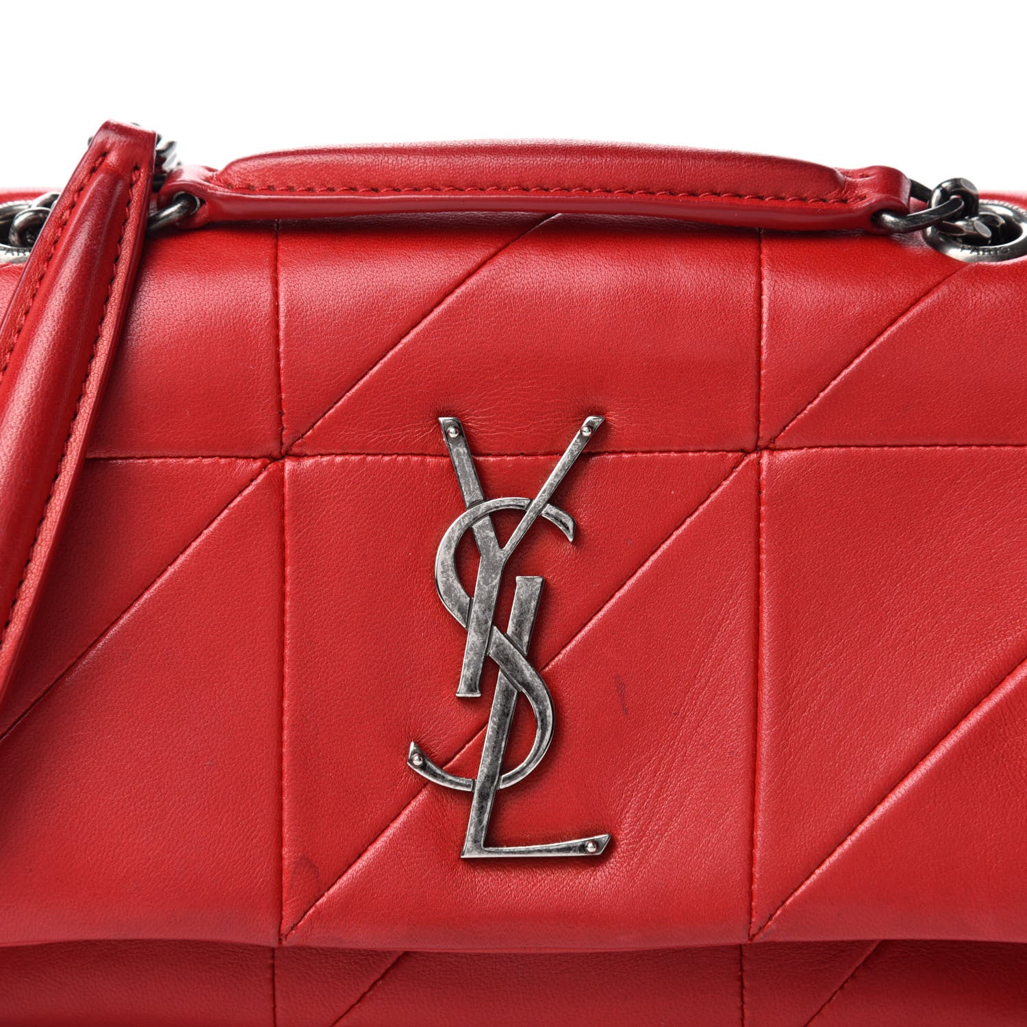Saint Laurent Lambskin Patchwork Monogram Small Jamie Red 11 of 11