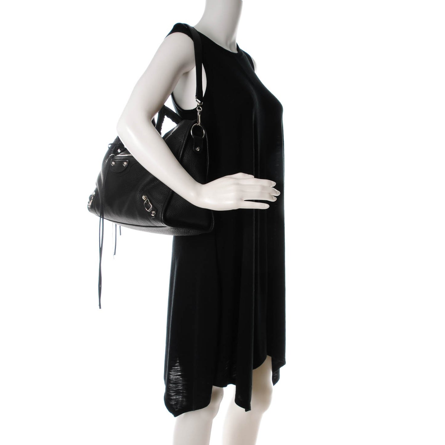 Grained Lambskin Classic Silver Hardware City Black