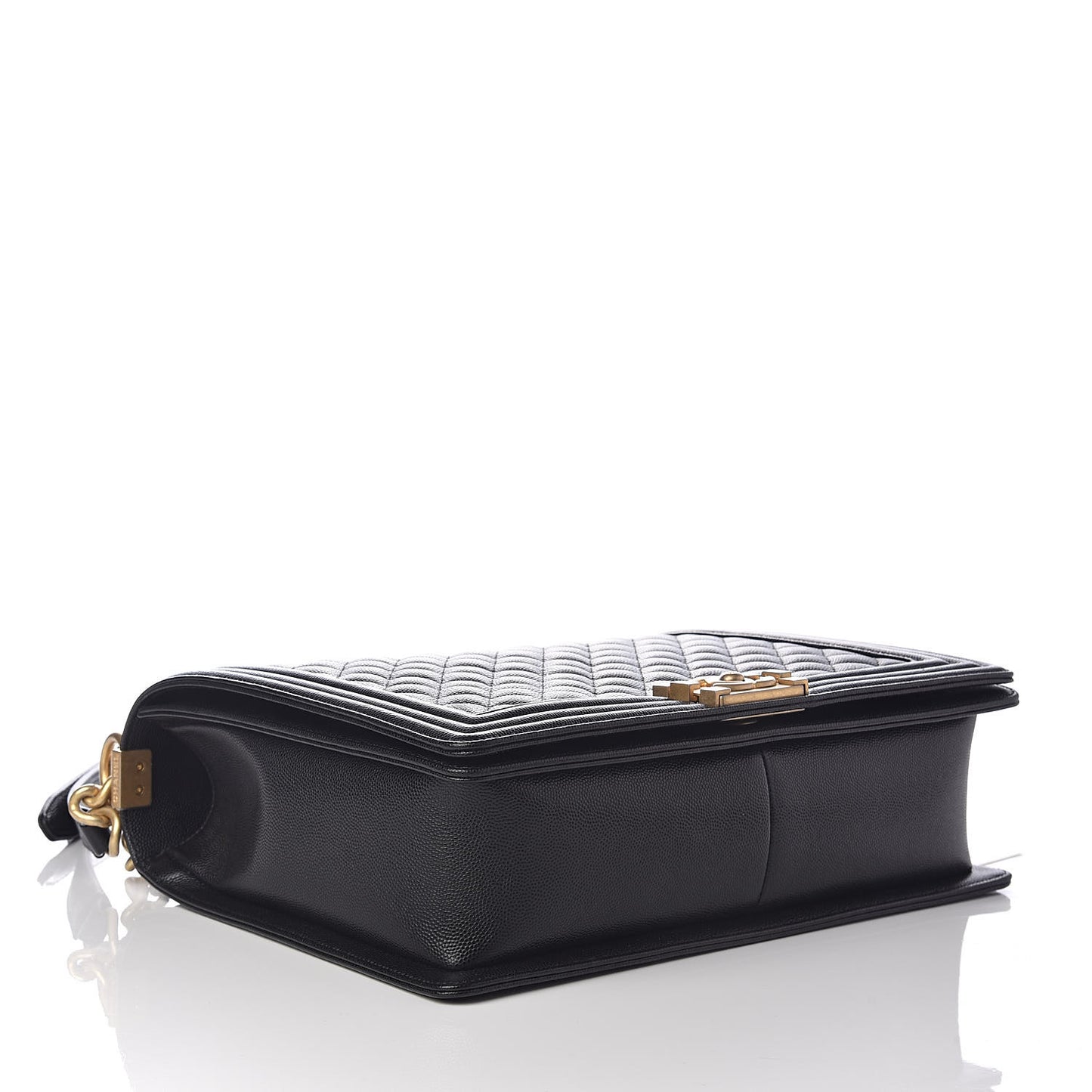 Caviar Quilted Large Boy Flap Black