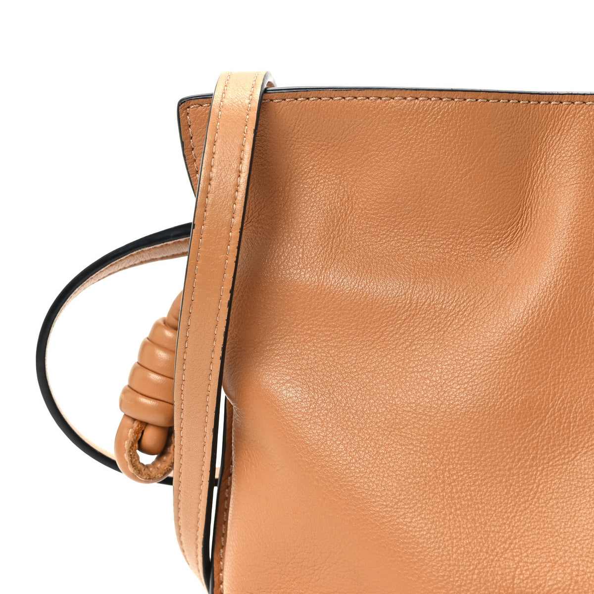 Calfskin Mini Flamenco Knot Clutch Warm Desert