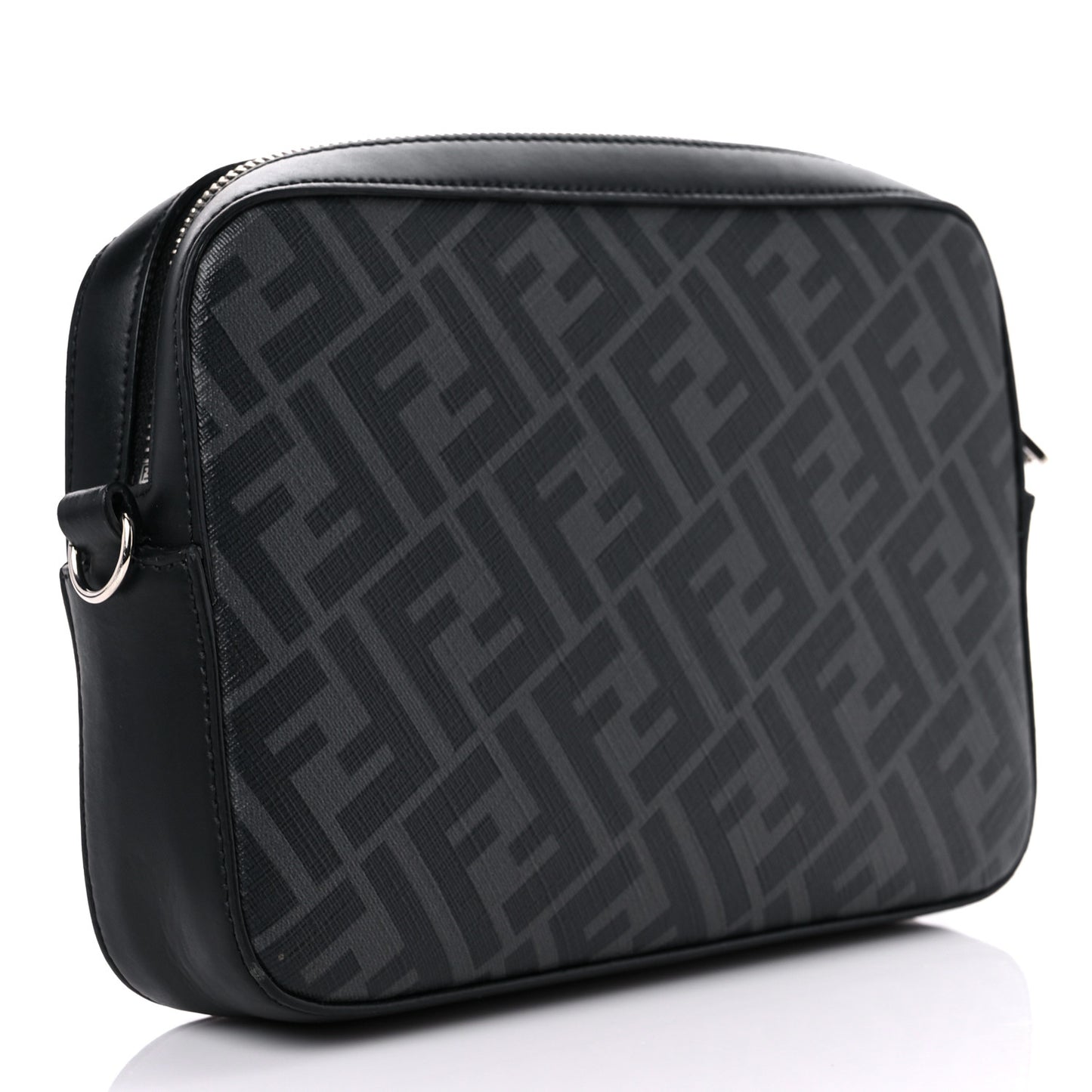 Glazed Fabric Vitello Liberty FF 1974 Diagonal Medium Camera Case Black Sunflower