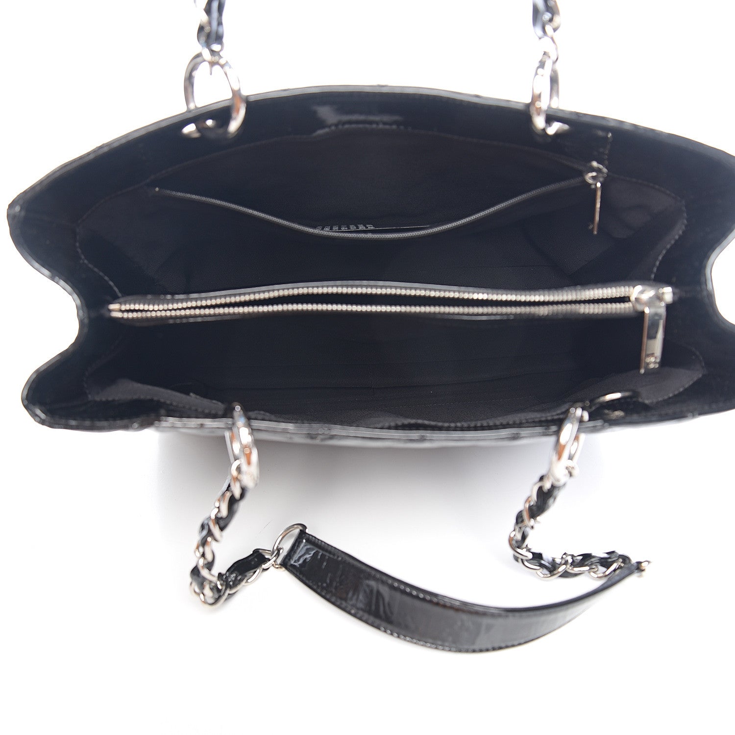 Chanel Patent Grand Shopping Tote GST Black 4 of 10