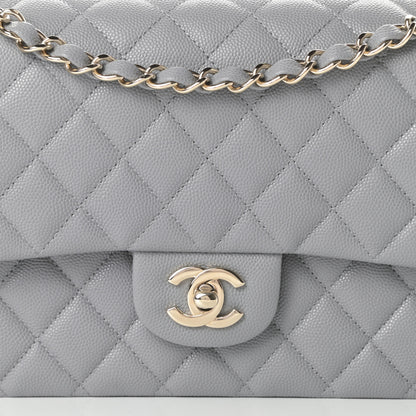 Chanel Caviar Quilted Medium Double Flap Grey 8 of 11
