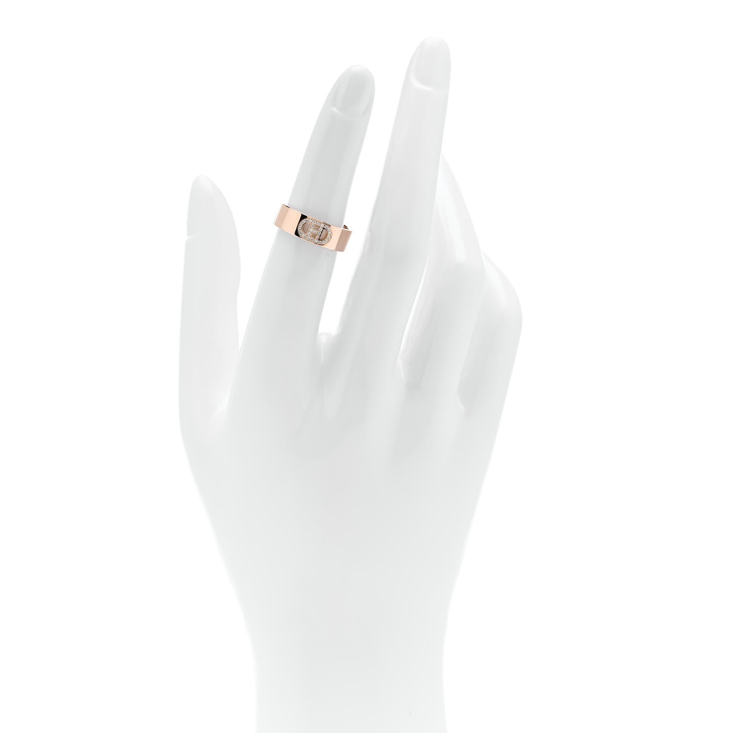 Hermes 18K Rose Gold Diamond PM H D'Ancre Ring 50 5.25 2 of 6