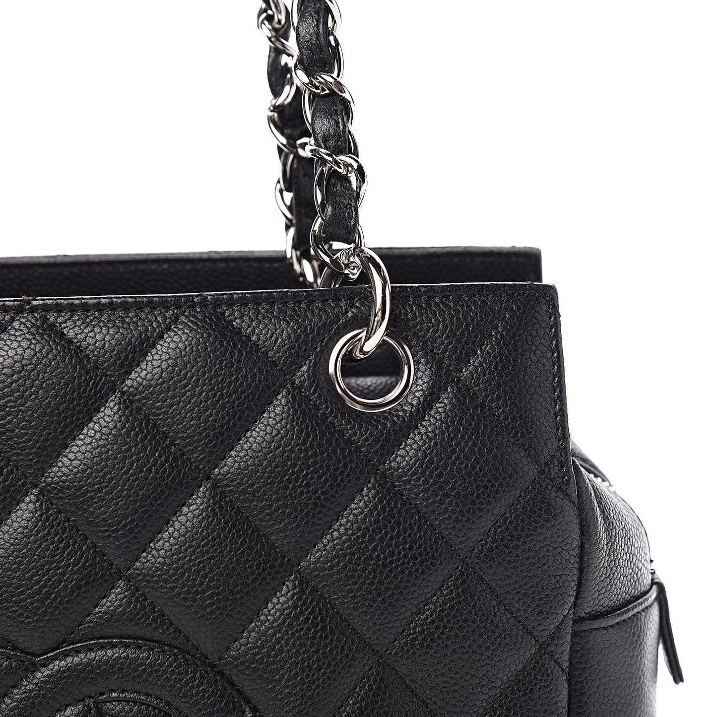 Caviar Quilted Petit Timeless Tote PTT Black