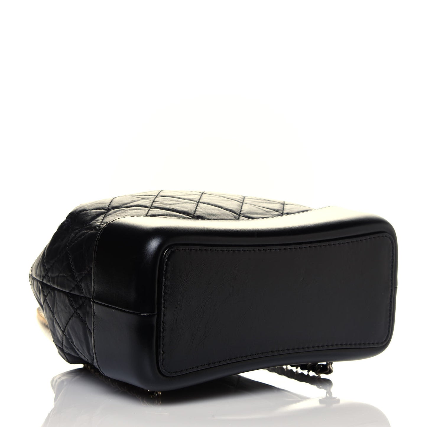 Aged Calfskin Quilted Small Gabrielle Backpack Black