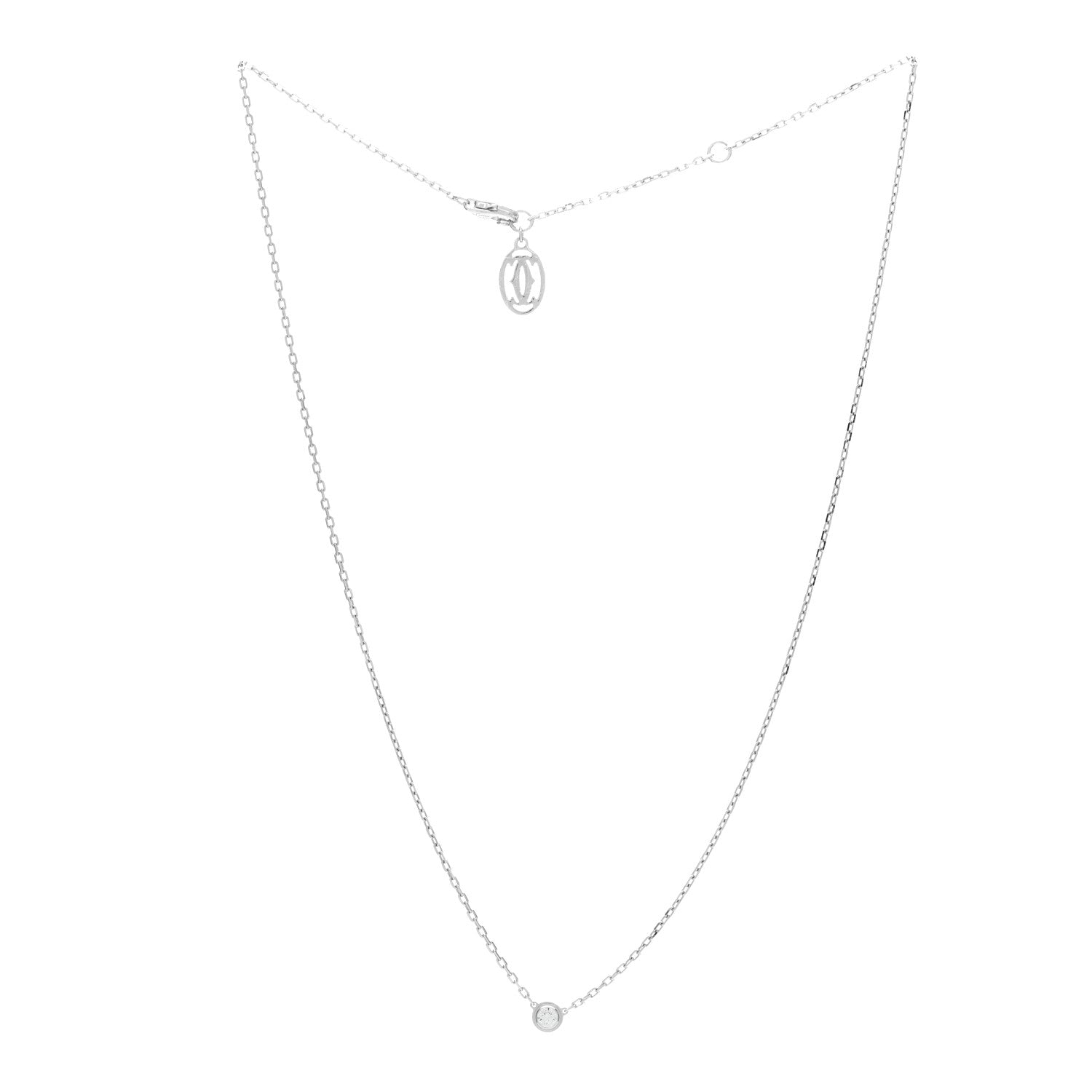Cartier 18K White Gold Diamond SM D'Amour Pendant Necklace 2 of 5