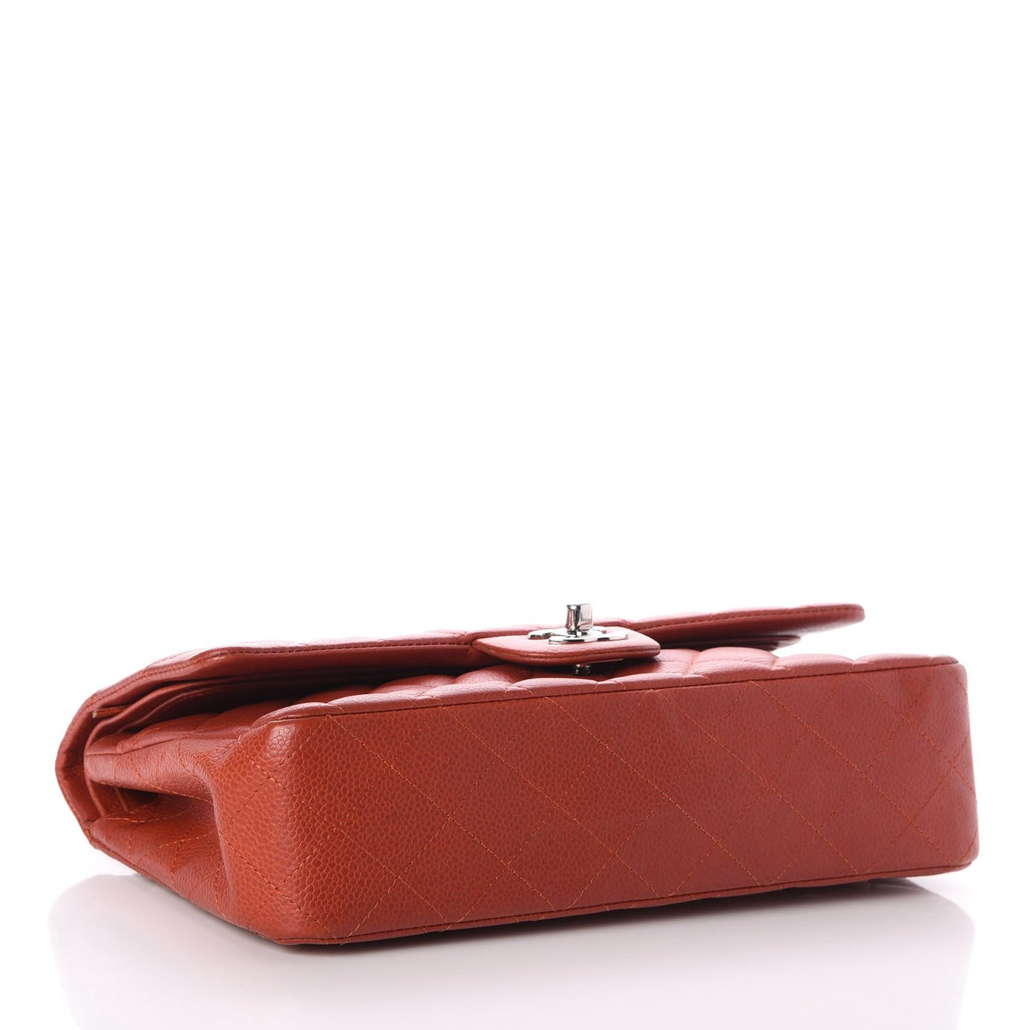 Caviar Quilted Medium Double Flap Red