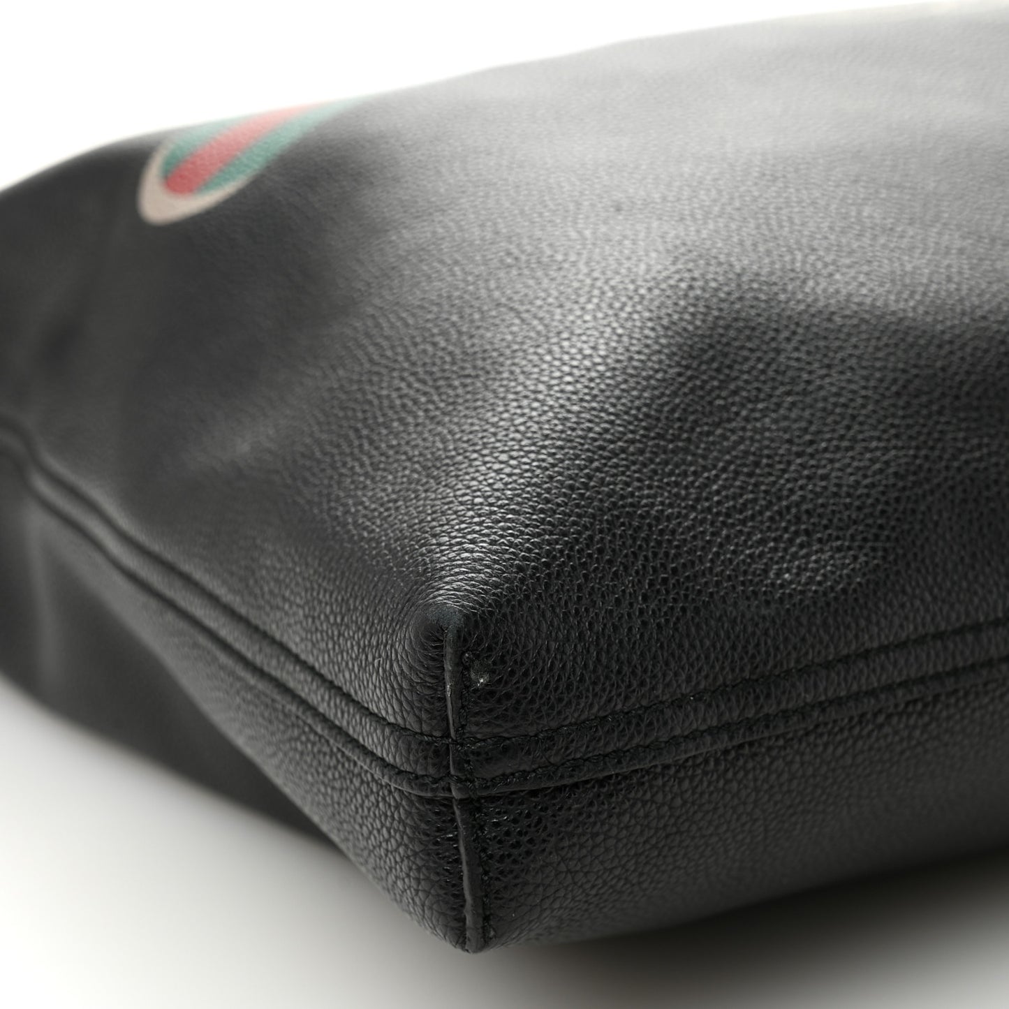 Calfskin Mens Logo Vertical Shopping Tote Black