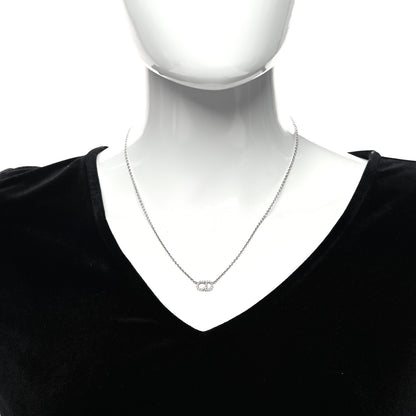 Christian Dior Metal Crystal Clair D Lune Necklace Silver 2 of 5