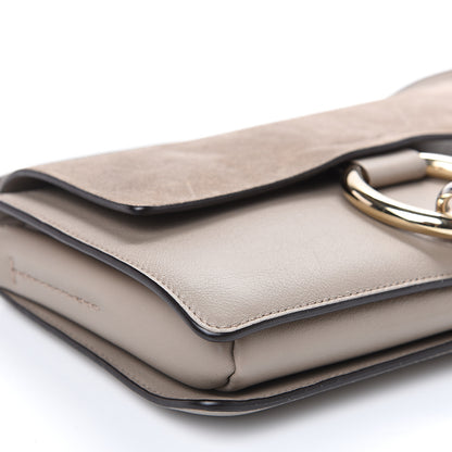 Chloe Suede Calfskin Small Faye Shoulder Bag Motty Grey 6 of 10
