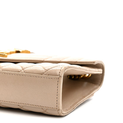 Saint Laurent Grain De Poudre Textured Mixed Matelasse Triquilt Small Monogram Satchel Dark Beige 10 of 13