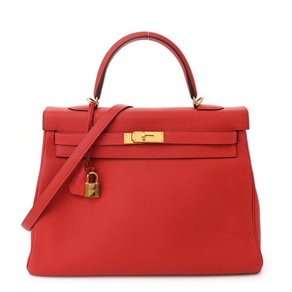 Hermes Togo Kelly Retourne 35 Rouge Casaque 1 of 13