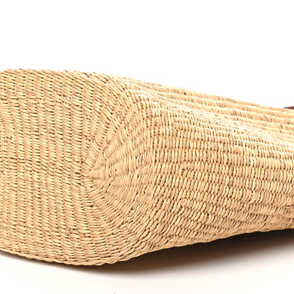 Loewe Raffia Calfskin Shell Basket Tote Natural Pecan 9 of 9