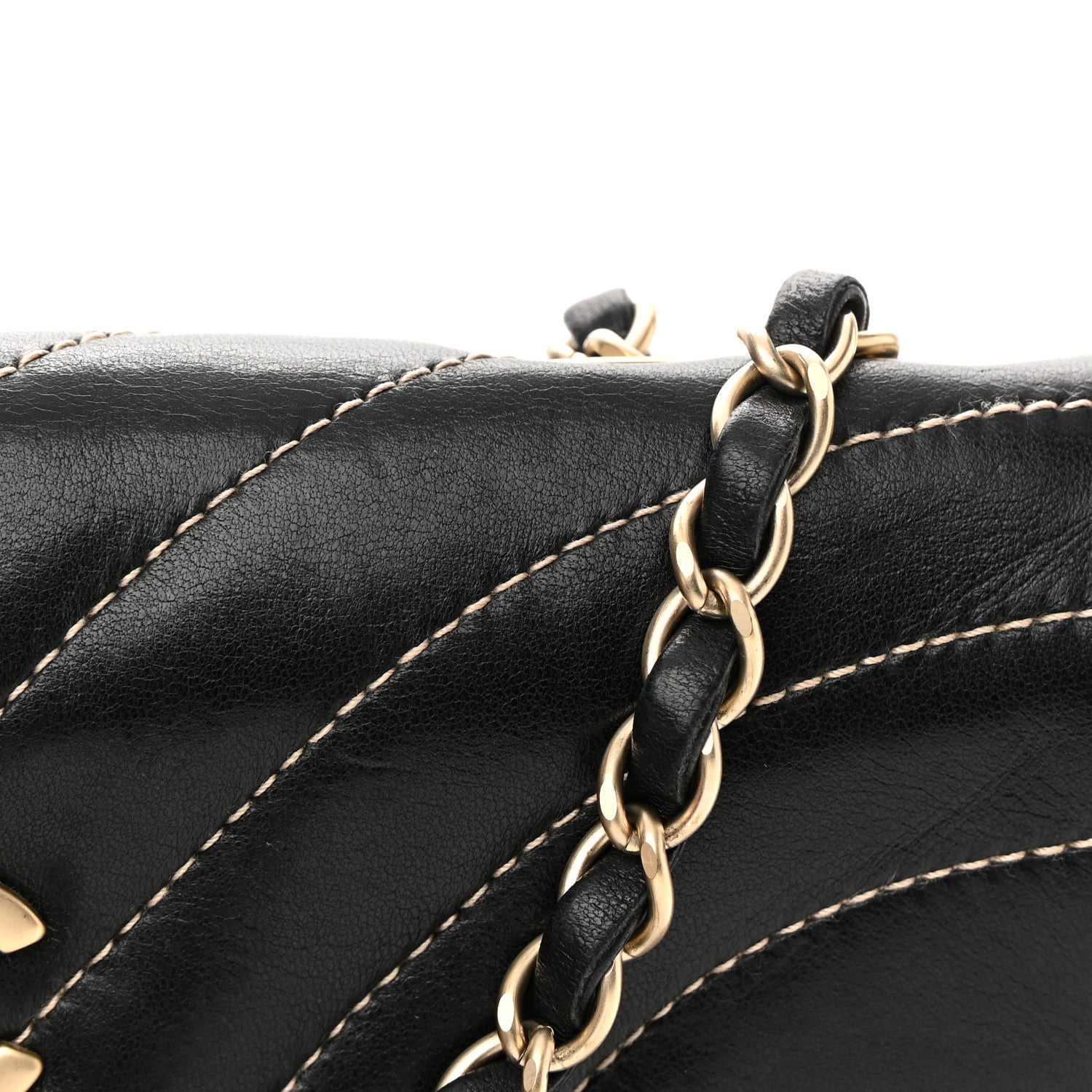 Chanel Lambskin Quilted Single Flap Bag Black Beige 12 of 12