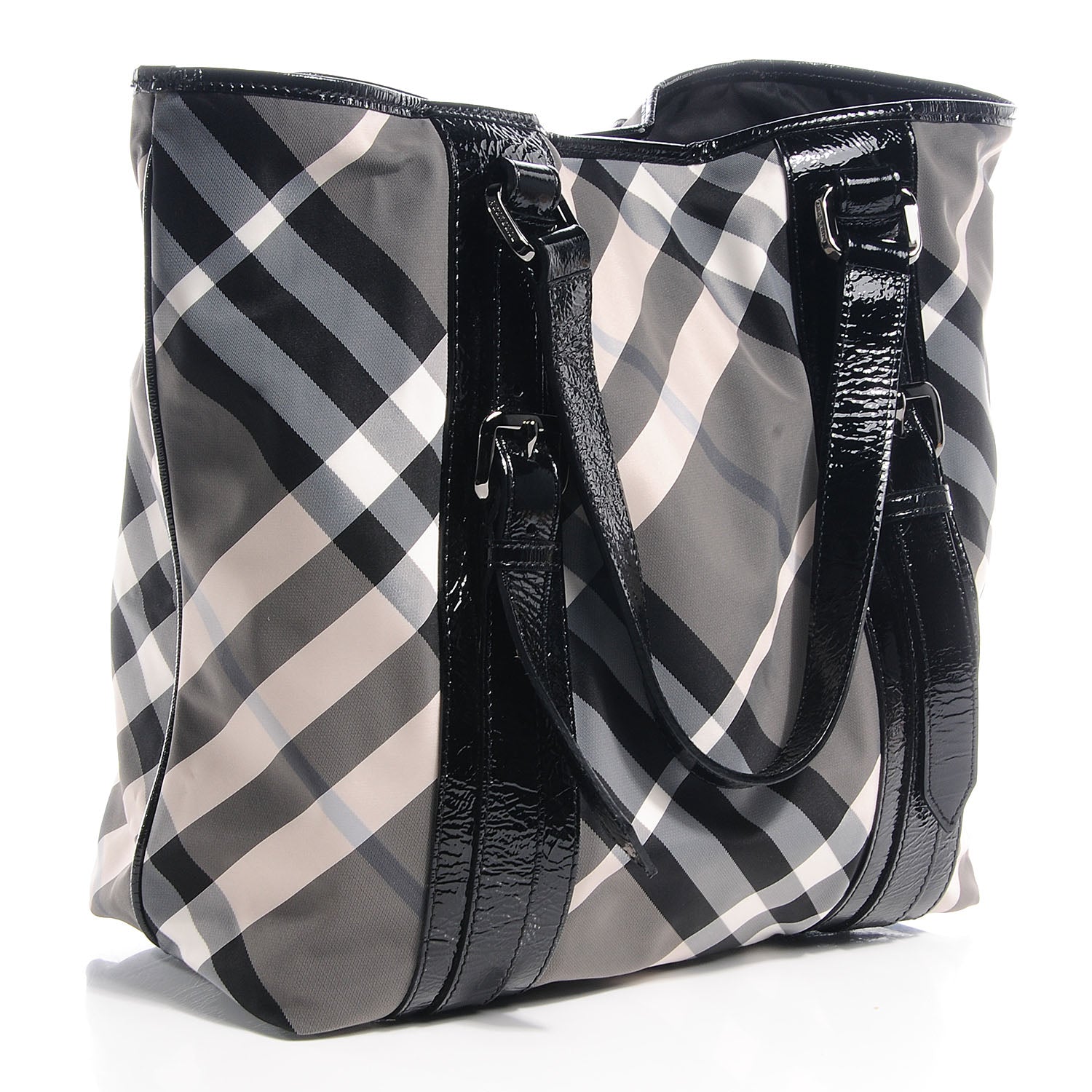 Burberry Nylon Beat Check Medium Victoria Tote Black 3 of 10