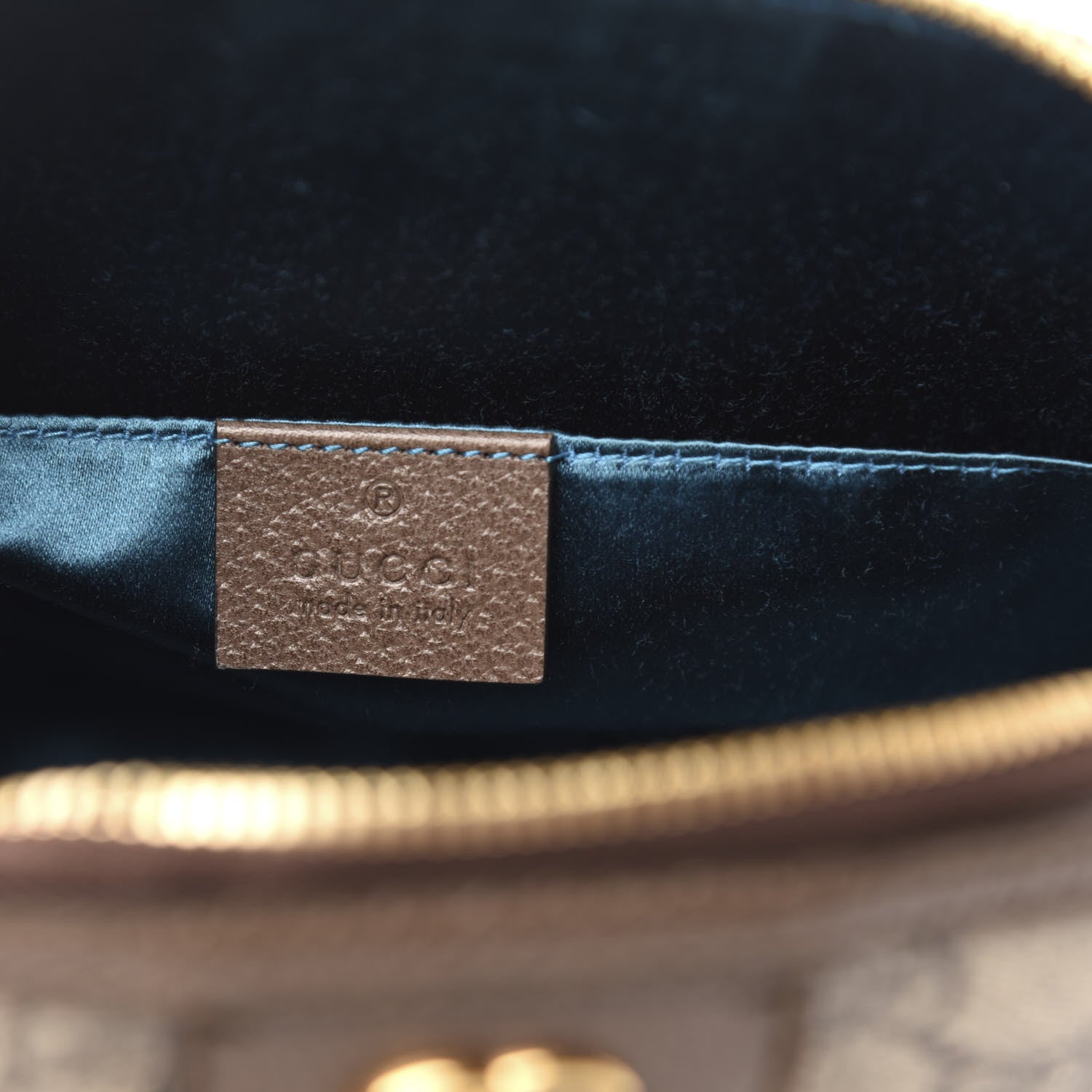 Gucci GG Supreme Monogram Textured Dollar Calfskin Web Small Ophidia Dome Shoulder Bag Beige Ebony New Acero 6 of 12