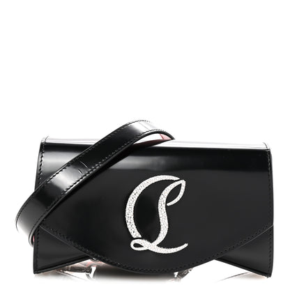 Christian Louboutin Patent Calfskin Strass Small Loubi54 Crossbody Clutch Black 1 of 9