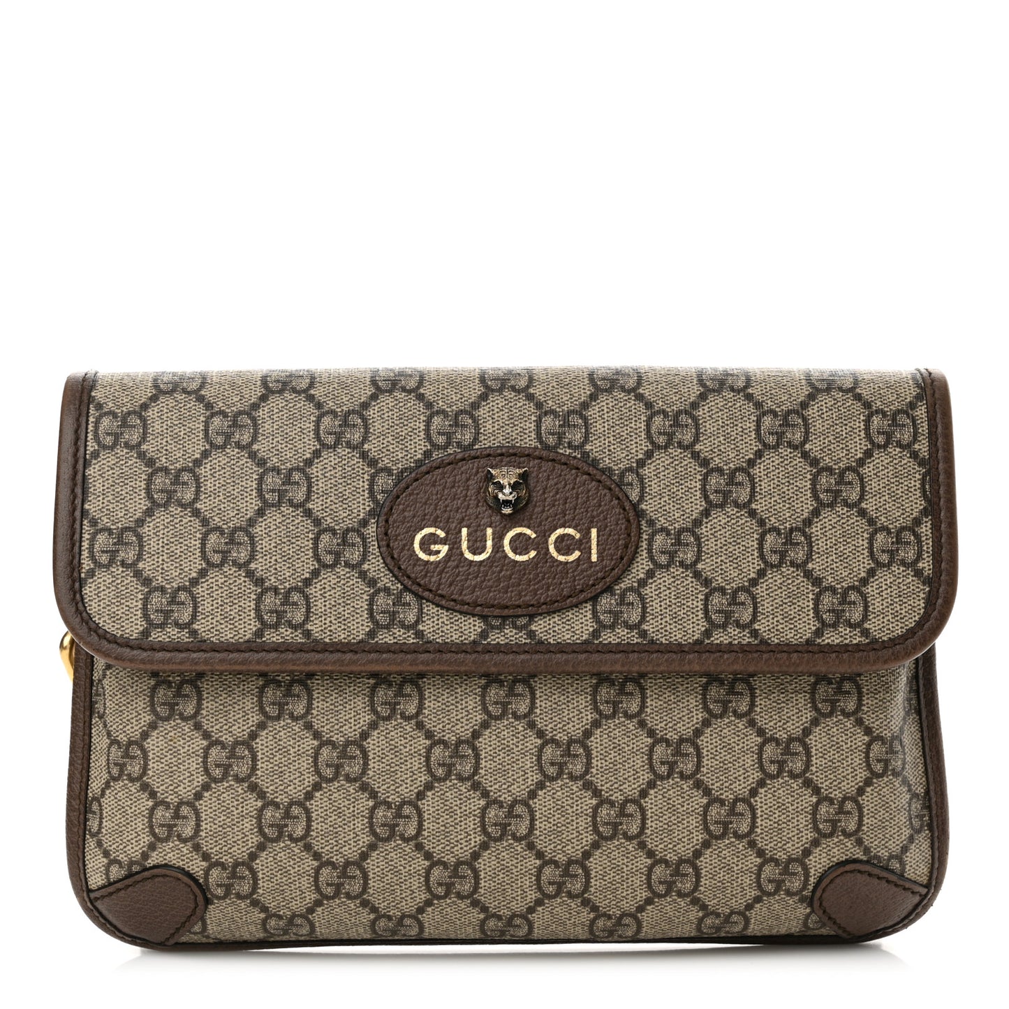 GG Supreme Monogram Neo Vintage Web Belt Bag Brown