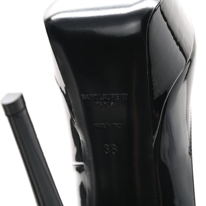 Saint Laurent Patent Calfskin Betty 110 Ankle Strap Pumps 38 Black 6 of 9