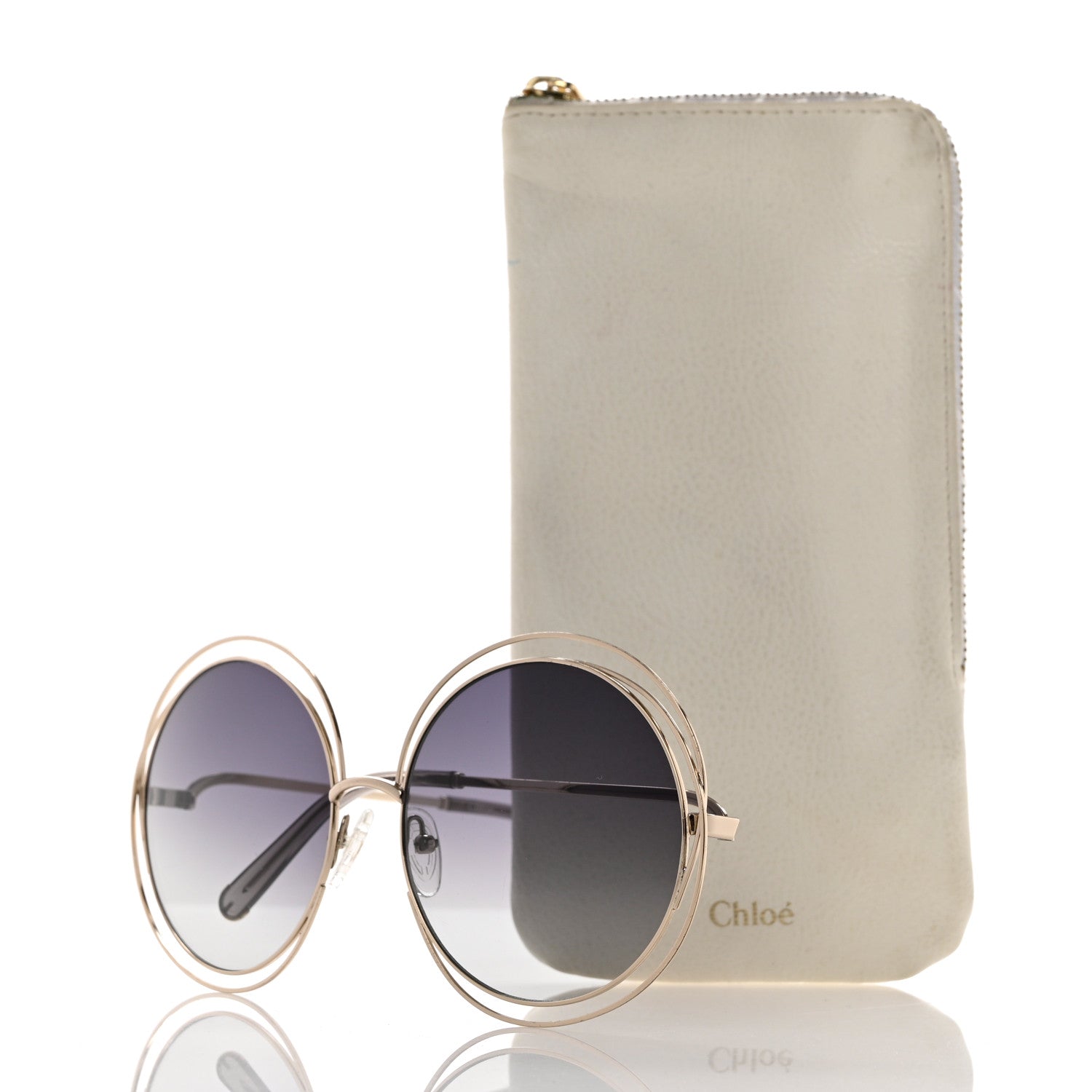 Chloe Oversize Round Carlina Oversized Round Sunglasses CE114S Silver 7 of 7