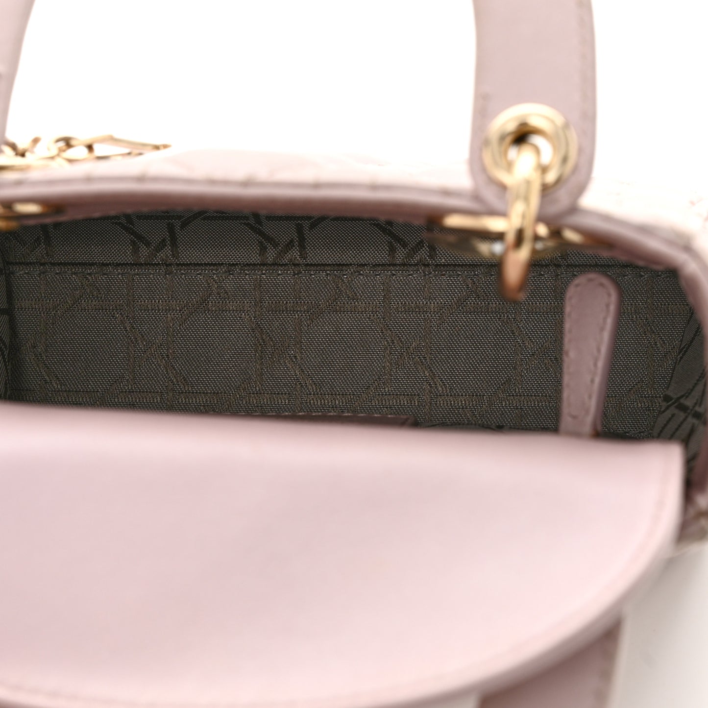 Metallic Lambskin Cannage Mini Lady Dior Lotus