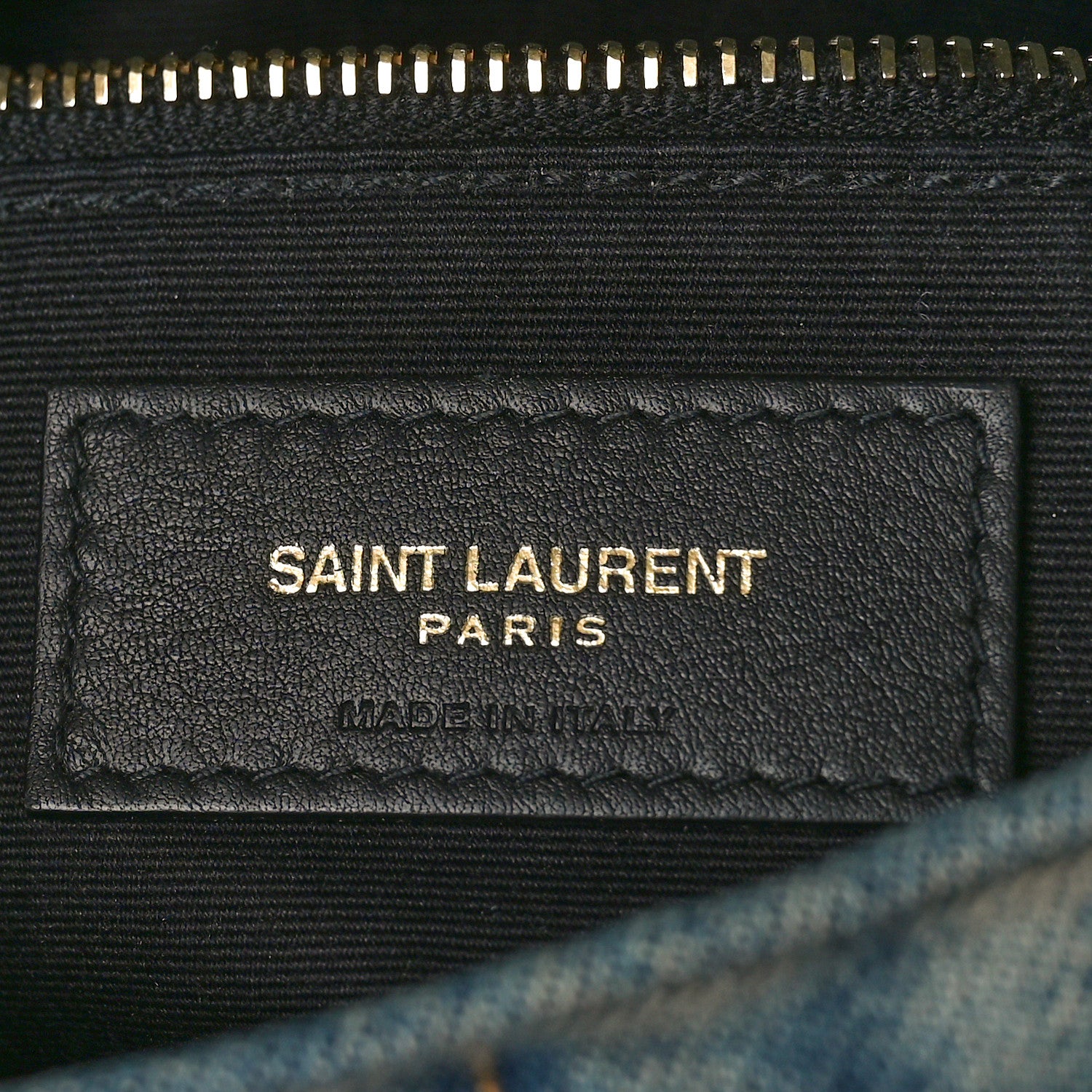 Saint Laurent Denim Quilted Toy Loulou Puffer Monogram Chain Satchel Blue Black 6 of 10