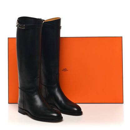 Hermes Box Kelly Jumping Boots 35 Black 8 of 8