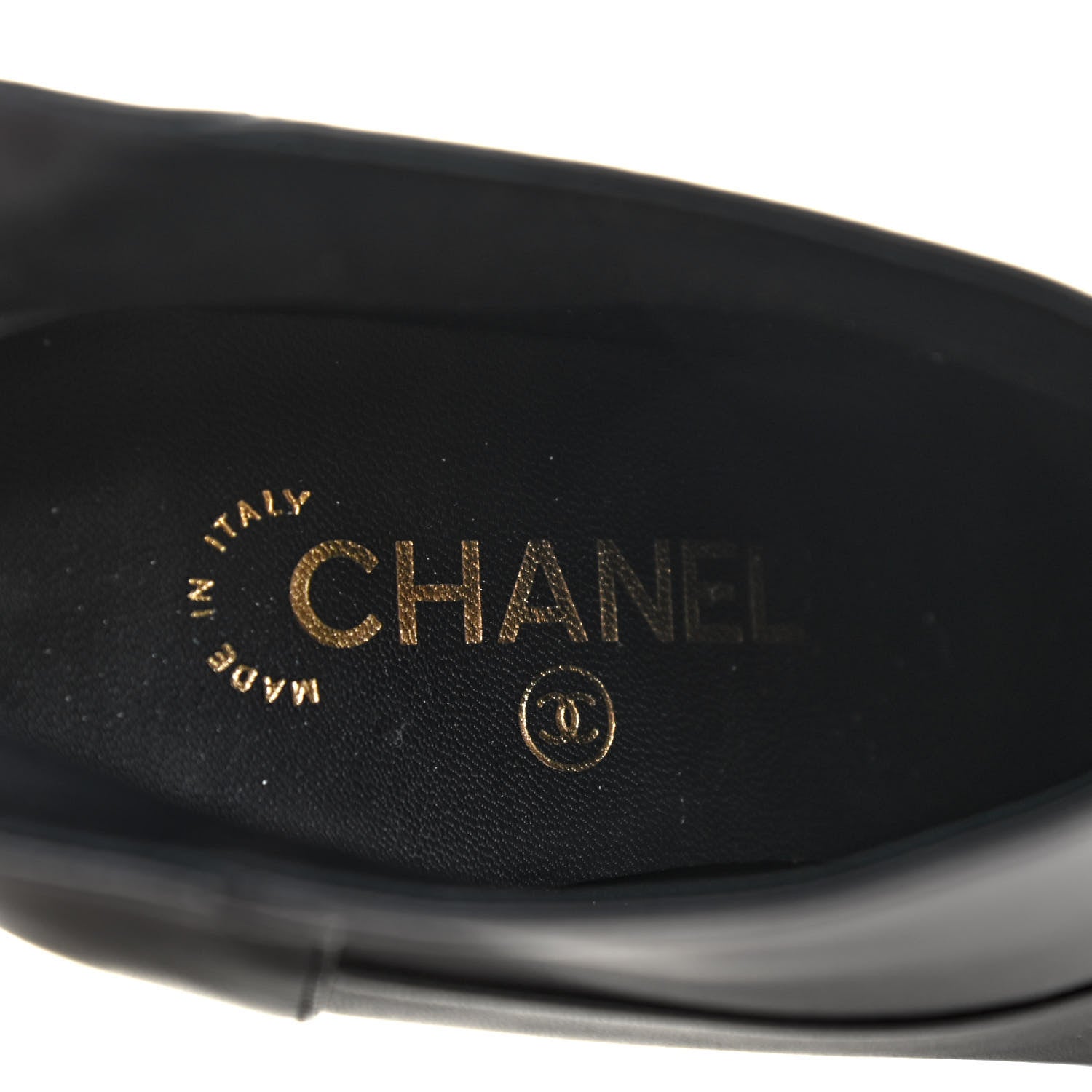 Chanel Patent Lambskin CC Cap Toe Ankle Booties 37 Black 7 of 9