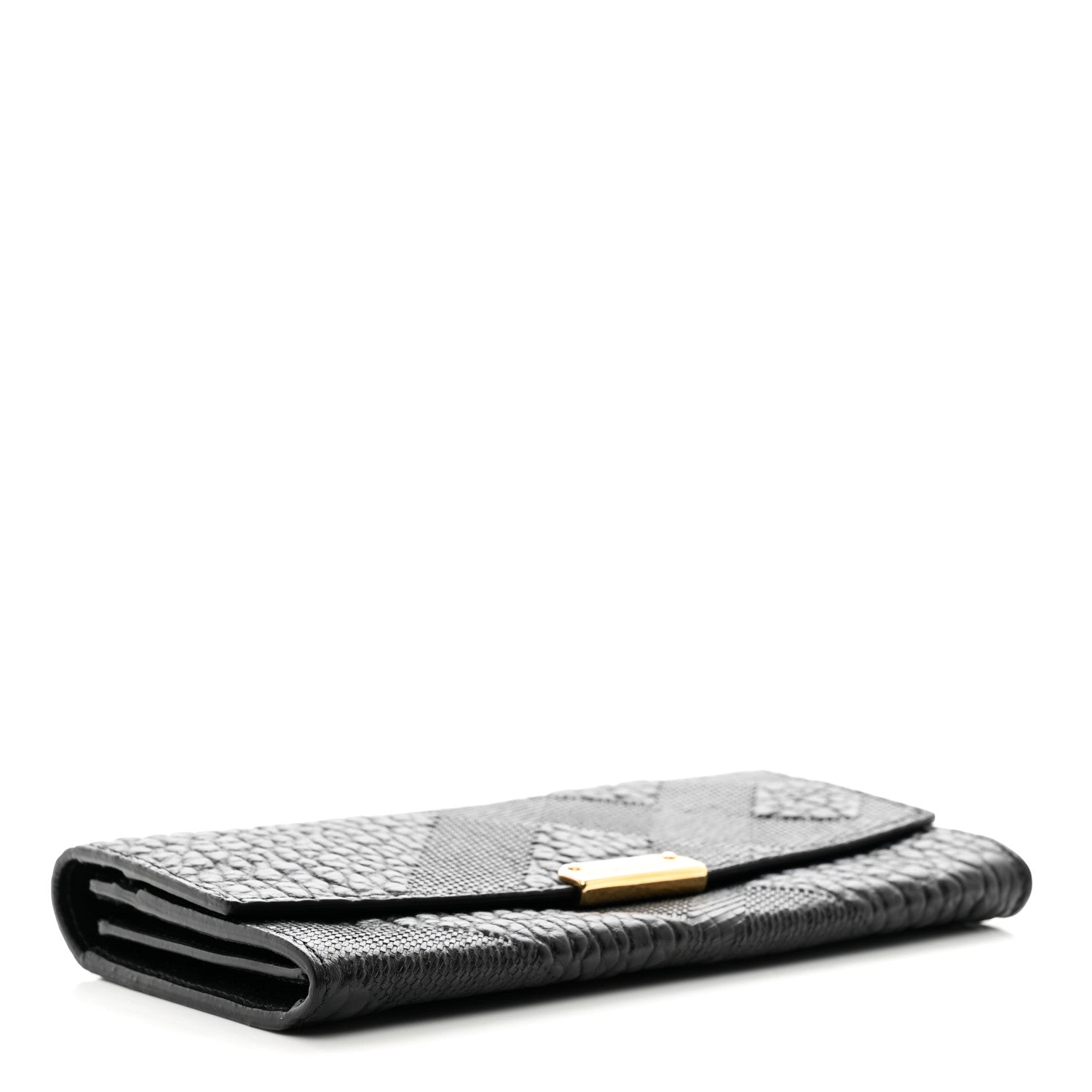 Burberry Signature Grain Calfskin Check Embossed Porter Continental Wallet Black 4 of 8