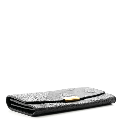 Burberry Signature Grain Calfskin Check Embossed Porter Continental Wallet Black 4 of 8
