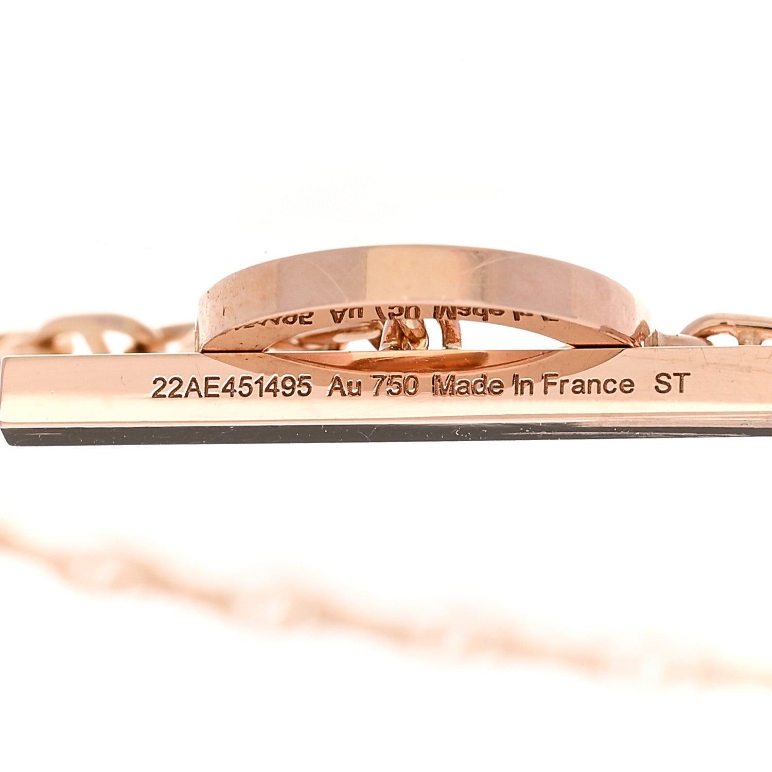 Hermes 18K Rose Gold Diamond Chaine d'Ancre Contour Bracelet ST 4 of 5