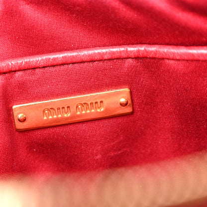 Miu Miu Vitello Shine Quilted Camera Bag Cherry 7 of 16