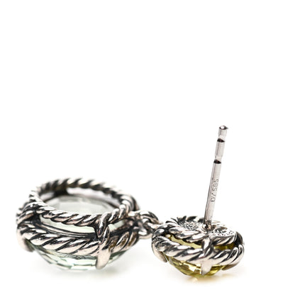 David Yurman Sterling Silver Lemon Citrine Prasiolite Chatelaine Drop Earrings 5 of 5